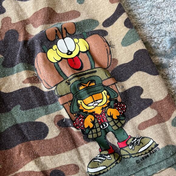 Vintage Garfield Camo Shorts 7 USA - Picture 2 of 10